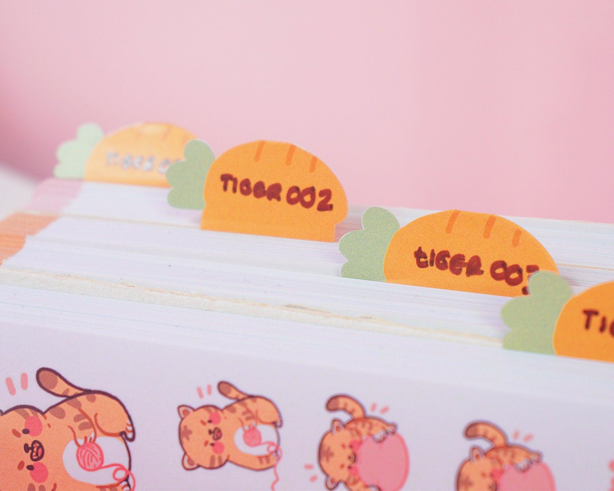 Little Carrots Index Tab Stickers | Cute Writable Planner Tabs for Organisation | ID007 Katnipp character product
