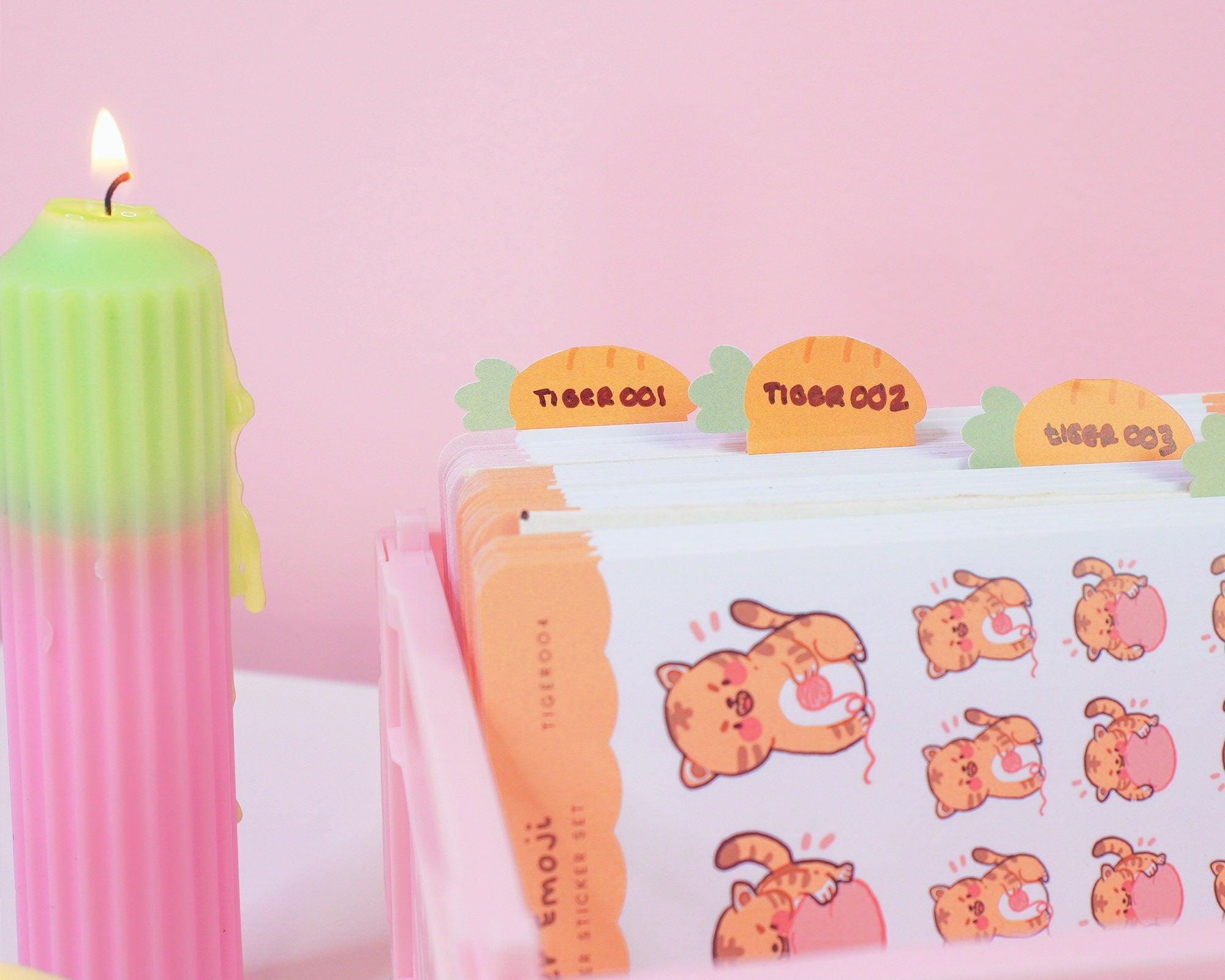 Little Carrots Index Tab Stickers | Cute Writable Planner Tabs for Organisation | ID007 Katnipp character product