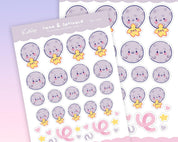 Luna & Sprinkle Moon & Star Stickers | Kawaii Pastel Planner & Bullet Journal Stickers | MS002 Katnipp character product