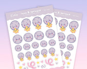 Luna & Sprinkle Moon & Star Stickers | Kawaii Pastel Planner & Bullet Journal Stickers | MS002 Katnipp character product