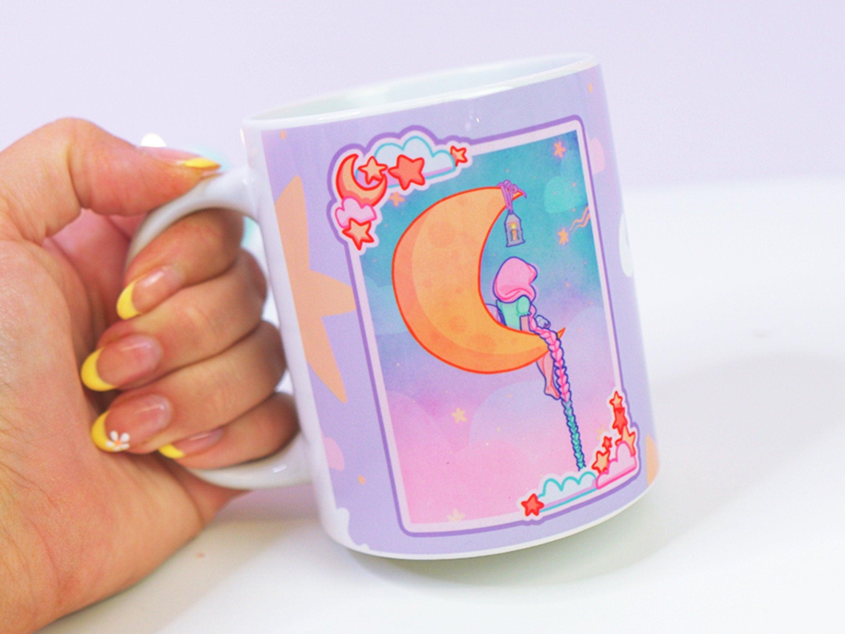 Magic Girl Celestial Ceramic Hand Printed Mug - Katnipp Illustrations