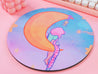 Magical Celestial Girl Round Mouse Pad - Katnipp Studios
