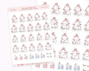 Makeup Planner Sticker Sheet | Kawaii Beauty & Self-Care Stickers | KATNIPP003 Katnipp character product