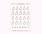 Makeup Planner Sticker Sheet | Kawaii Beauty & Self-Care Stickers | KATNIPP003 Katnipp character product