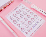 Makeup Planner Sticker Sheet | Kawaii Beauty & Self-Care Stickers | KATNIPP003 Katnipp character product