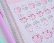 Marshie Cosy Bath Time Sticker Sheet | Kawaii Self Care Planner Stickers A6 | MARSHIE002 Katnipp character product