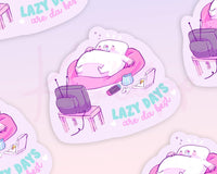 Lazy Days コージー マシュマロ ダイカット ビニール ステッカー