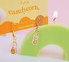 Mini Candy Corn Dainty Gold Drop Acrylic Earrings - Katnipp Illustrations
