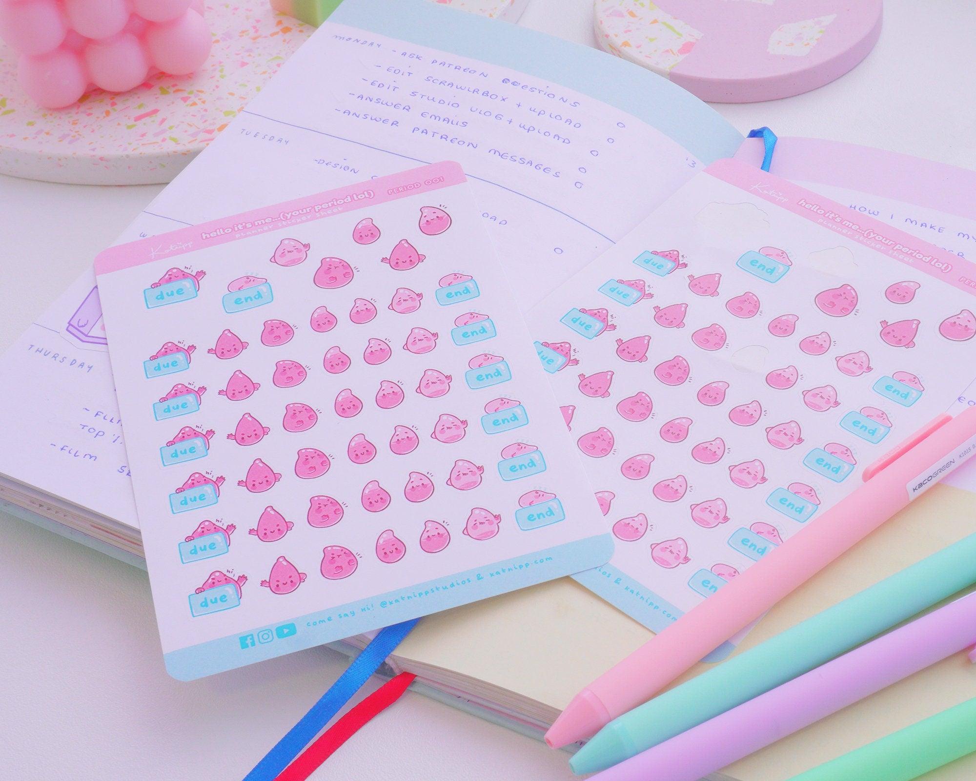 Monthly Period Cycle Planner Stickers ~ PERIOD001 - Katnipp Illustrations