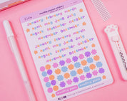 Monthly Planner Stickers | Pastel Bullet Journal Stickers | PL003 Katnipp character product