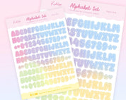 Pastel Alphabet Planner Sticker Sheet | Rainbow Letter Stickers | POLC013 Katnipp character product