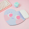Pastel Blue Chubby Heart Colourful Mouse Pad - Katnipp Studios