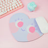 Pastel Blue Chubby Heart Colourful Mouse Pad - Katnipp Studios