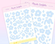 Pastel Blue Flower Confetti Polco Deco Planner Stickers ~ POLC002 - Katnipp Illustrations