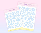Pastel Blue Flower Confetti Sticker Sheet | Polco Deco Planner Stickers for Journals | POLC 002 Katnipp character product