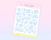 Pastel Blue Flower Confetti Sticker Sheet | Polco Deco Planner Stickers for Journals | POLC 002 Katnipp character product