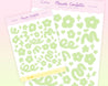 Pastel Green Flower Confetti Polco Deco Planner Stickers ~ POLC003 - Katnipp Illustrations
