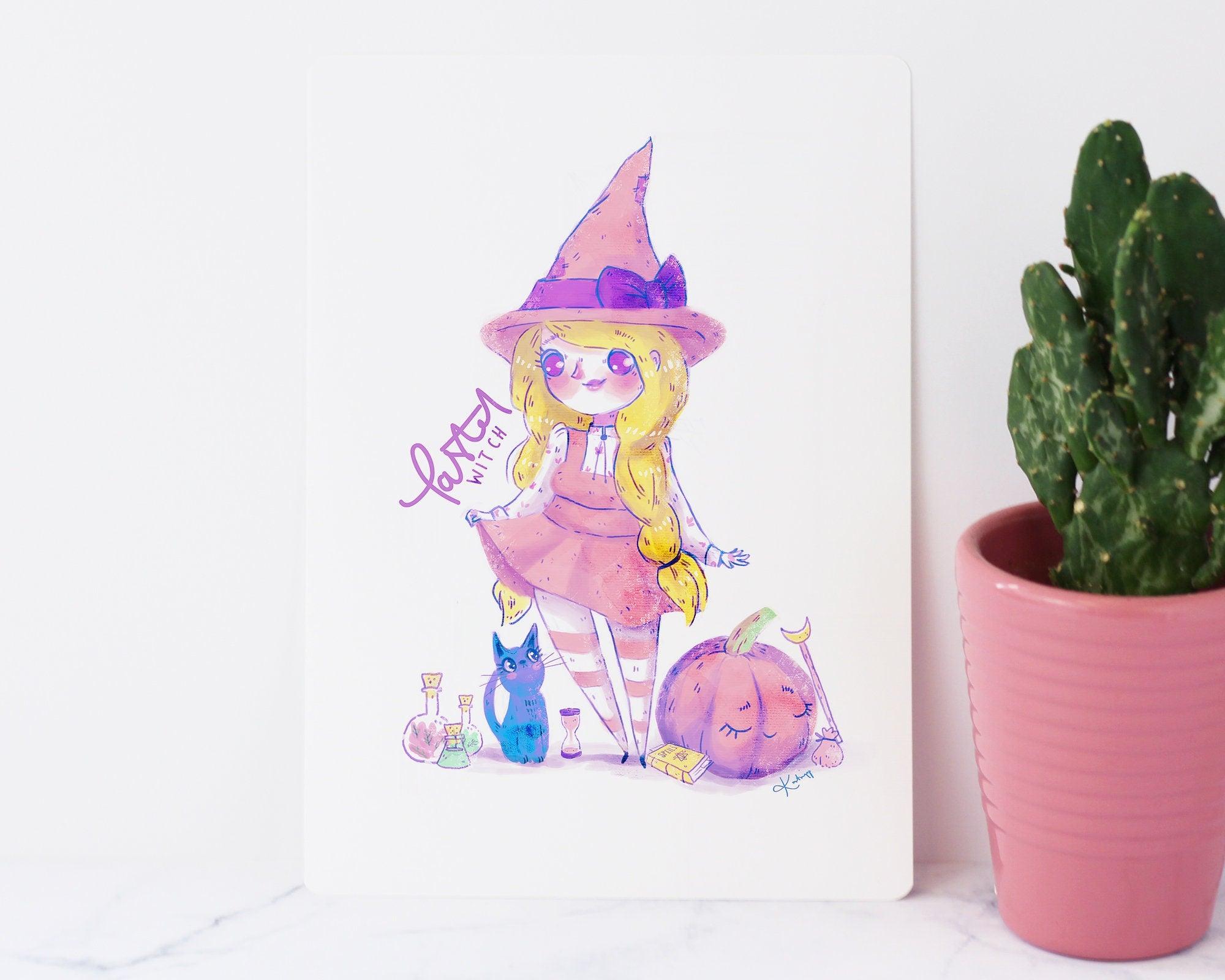 Pastel Witch Art Print - Katnipp Studios