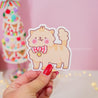 Peppamint The Cat Christmas Die-Cut Sticker - Festive Holiday Vinyl Decoration - Katnipp Studios