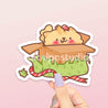 Peppamint The Cat Hiding in a Christmas Box Die-Cut Sticker - Cute Festive Holiday Vinyl Decoration - Katnipp Studios