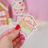 Peppamint The Cat Hiding in a Christmas Box Die-Cut Sticker - Cute Festive Holiday Vinyl Decoration - Katnipp Studios