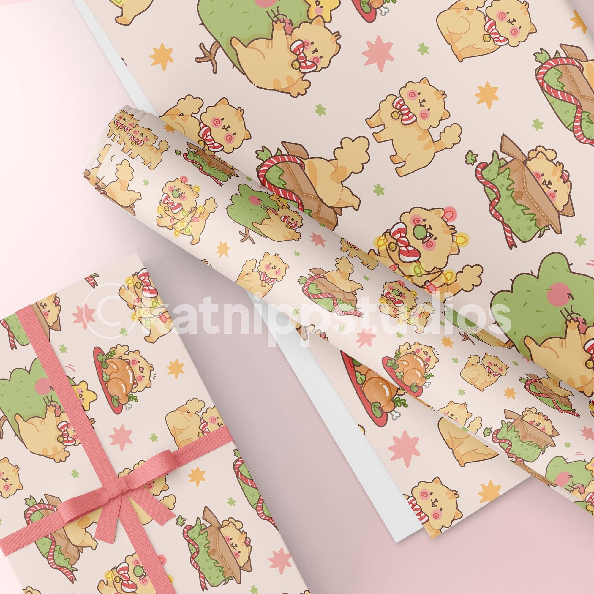 Peppamint the Cat Luxury Christmas Wrapping Paper - Katnipp Studios