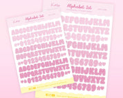 Pink Alphabet Planner Sticker Sheet | Letter Stickers | POLC008 Katnipp character product