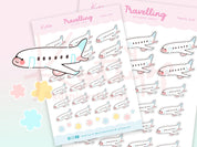 Plane Travel Planner Stickers ~ TRAVEL002 - Katnipp Illustrations