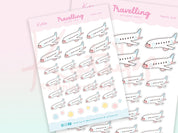 Plane Travel Planner Stickers ~ TRAVEL002 - Katnipp Illustrations
