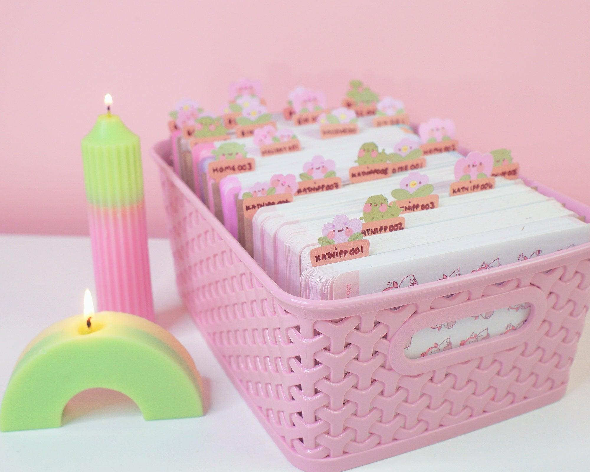 Plant Pot Friends Index Tabs | A5 Kawaii Planner & Journal Organiser Stickers | ID001 Katnipp character product