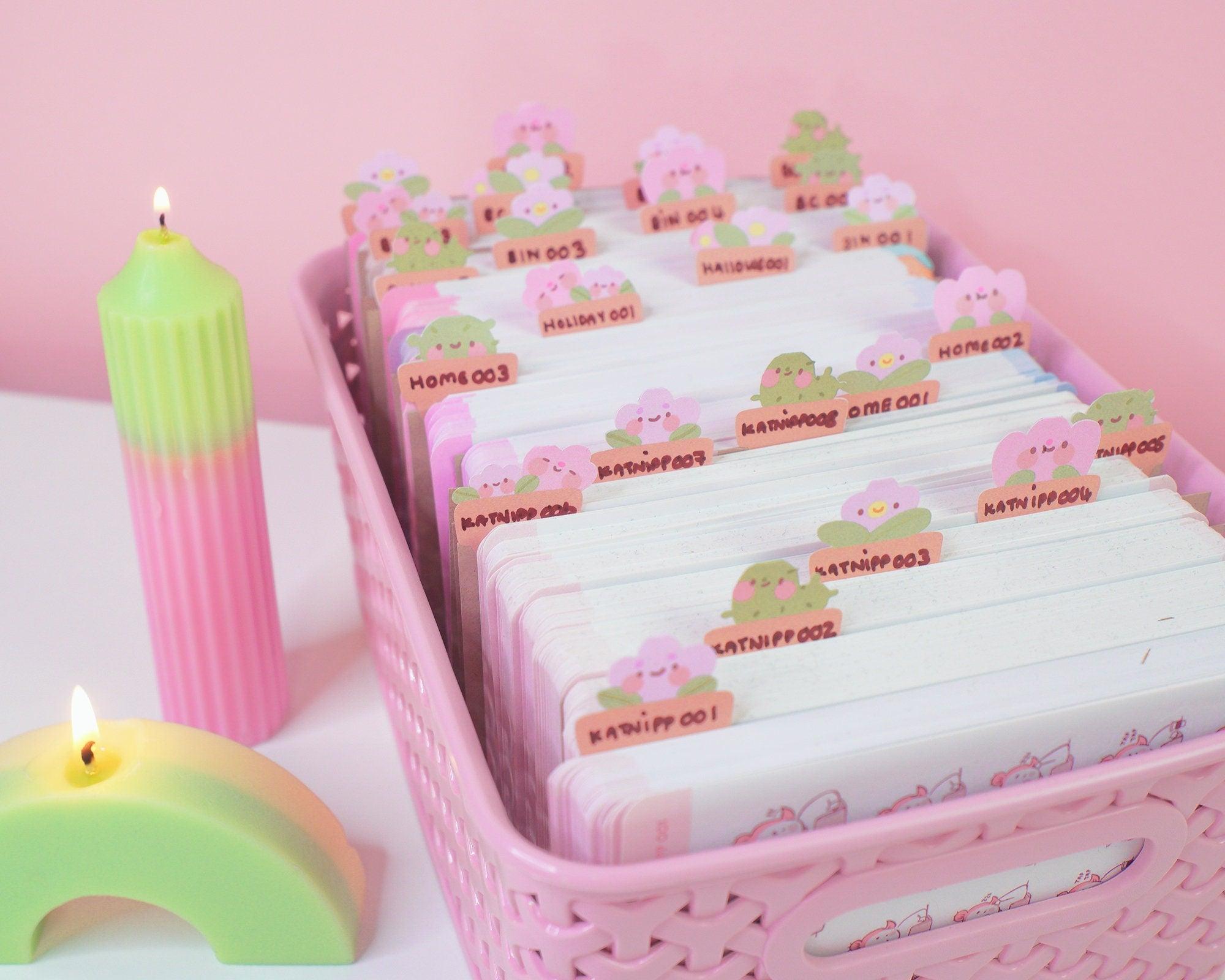 Plant Pot Friends Index Tabs | A5 Kawaii Planner & Journal Organiser Stickers | ID001 Katnipp character product