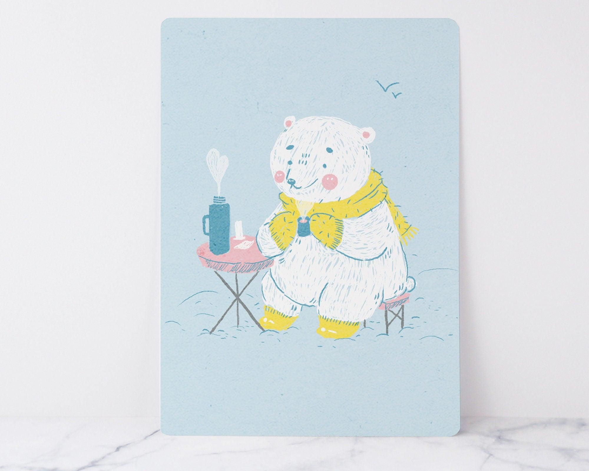 Polar Bear Art Print ~ Polar Bear Giclee Print - Katnipp Illustrations