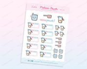 Protein Tracker Planner Stickers | Kawaii Bariatric Protein Log Sticker Sheet | WLS006 Katnipp character product