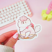 Puddin Cupid Vinyl Sticker | Kawaii Valentine Dog Katnipp character product
