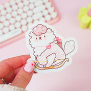 Puddin Cupid Vinyl Sticker | Kawaii Valentine Dog Katnipp character product