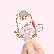 Puddin Cupid Vinyl Sticker | Kawaii Valentine Dog Katnipp character product