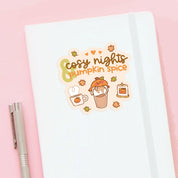 Pumpkin Spice Vinyl Sticker | Kawaii Autumn Gourdo Katnipp character product