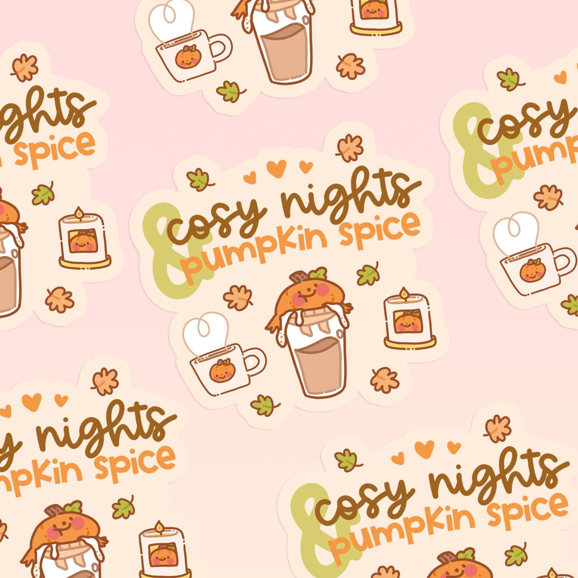Pumpkin Spice Vinyl Sticker | Kawaii Autumn Gourdo Katnipp character product