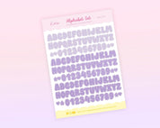 Purple Alphabet Planner Sticker Sheet | Letter Stickers | POLC012 Katnipp character product