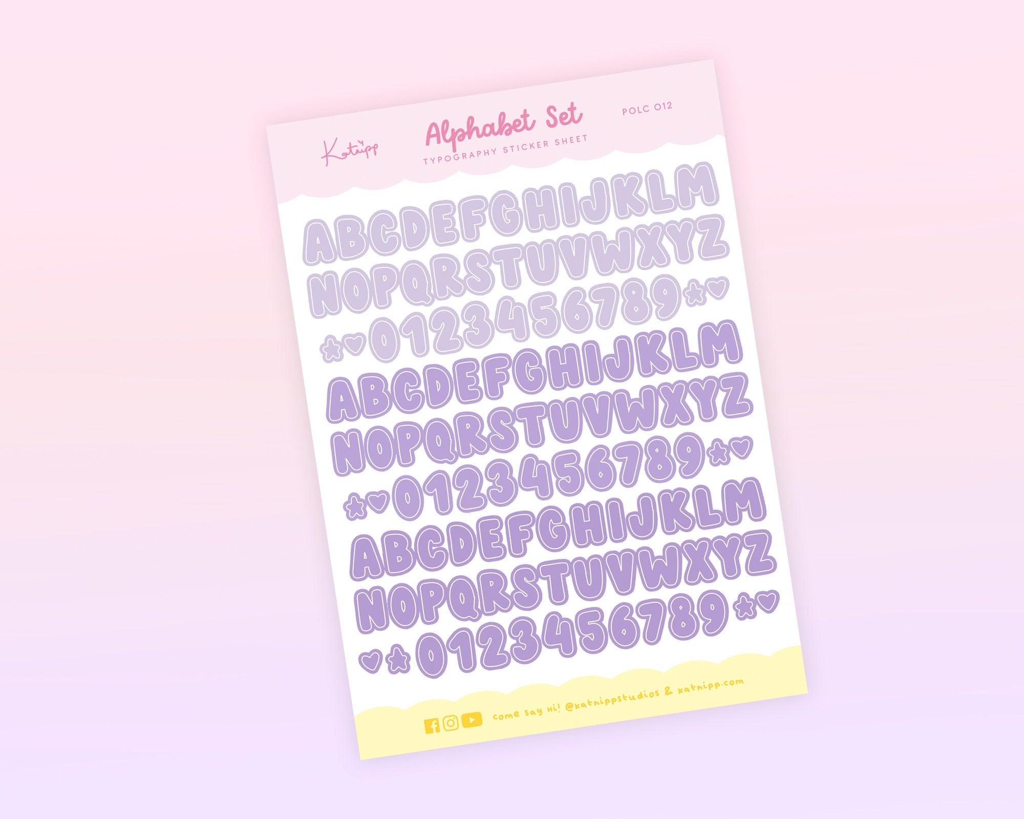 Purple Mix Alphabet Set No Outline Polco Deco Planner Stickers ~ POLC012 - Katnipp Illustrations