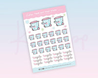Recycle Day Kawaii Planner Sticker Sheet | Cute Recycling Reminder Stickers A6 | BIN003