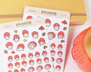 Shroomie Mushroom A6 Planner Stickers | Kawaii Autumn Cottagecore Sticker Sheet | SH001 Katnipp character product