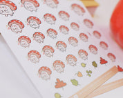 Shroomie Mushroom A6 Planner Stickers | Kawaii Cottagecore Sticker Sheet | SH002 Katnipp character product