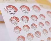 Shroomie Mushroom A6 Planner Stickers | Kawaii Cottagecore Sticker Sheet | SH002 Katnipp character product