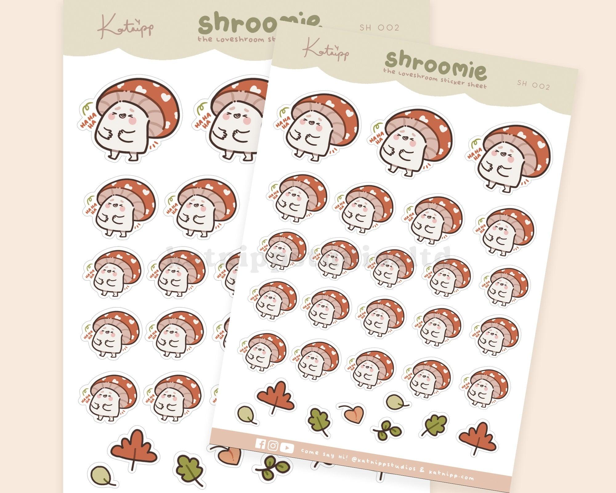Shroomie Mushroom A6 Planner Stickers | Kawaii Cottagecore Sticker Sheet | SH002 Katnipp character product