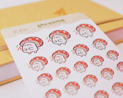 Shroomie Mushroom A6 Planner Stickers | Kawaii Cottagecore Sticker Sheet | SH002 Katnipp character product