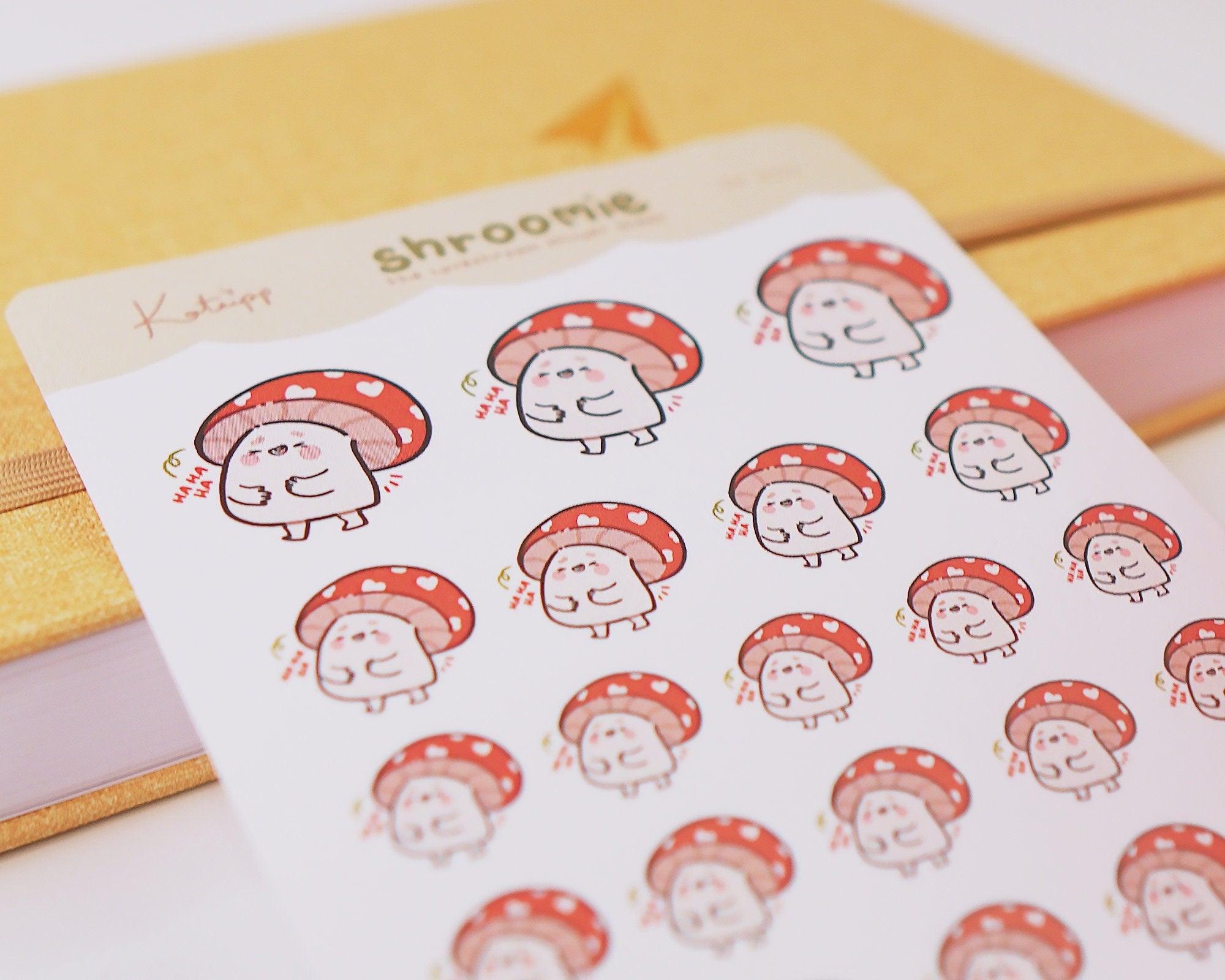 Shroomie Mushroom A6 Planner Stickers | Kawaii Cottagecore Sticker Sheet | SH002 Katnipp character product