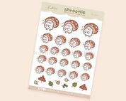 Shroomie Mushroom A6 Planner Stickers | Kawaii Cottagecore Sticker Sheet | SH002 Katnipp character product