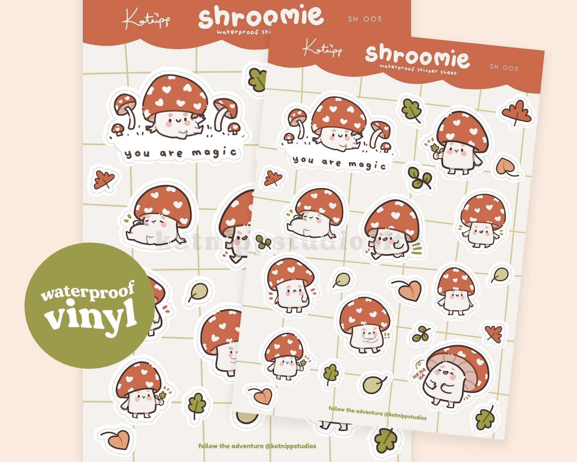 Shroomie Mushroom Sticker Sheet | Kawaii Autumn A5 Planner Stickers | SH005 Katnipp character product