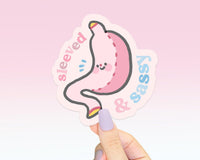 Sleeved &amp; Sassy Sticker | VSG Gastric Sleeve Motivational Vinyl Sticker | Cute Planner Sticker